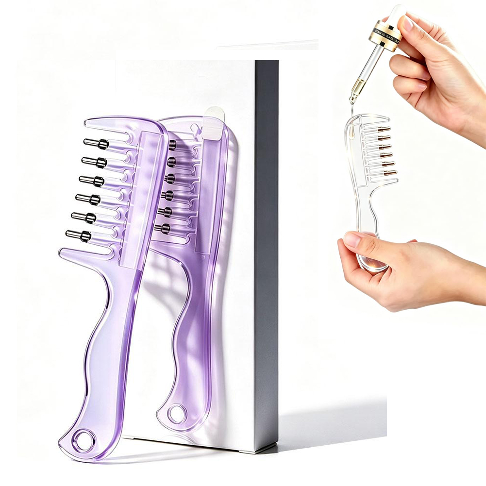 Root Stimulator Liquid - 頭皮用液体塗布コーム、ヘアエッセンシャルオイルセラム用根元塗布コーム、再利用可能な頭皮マッサージツール（育毛ケア用）