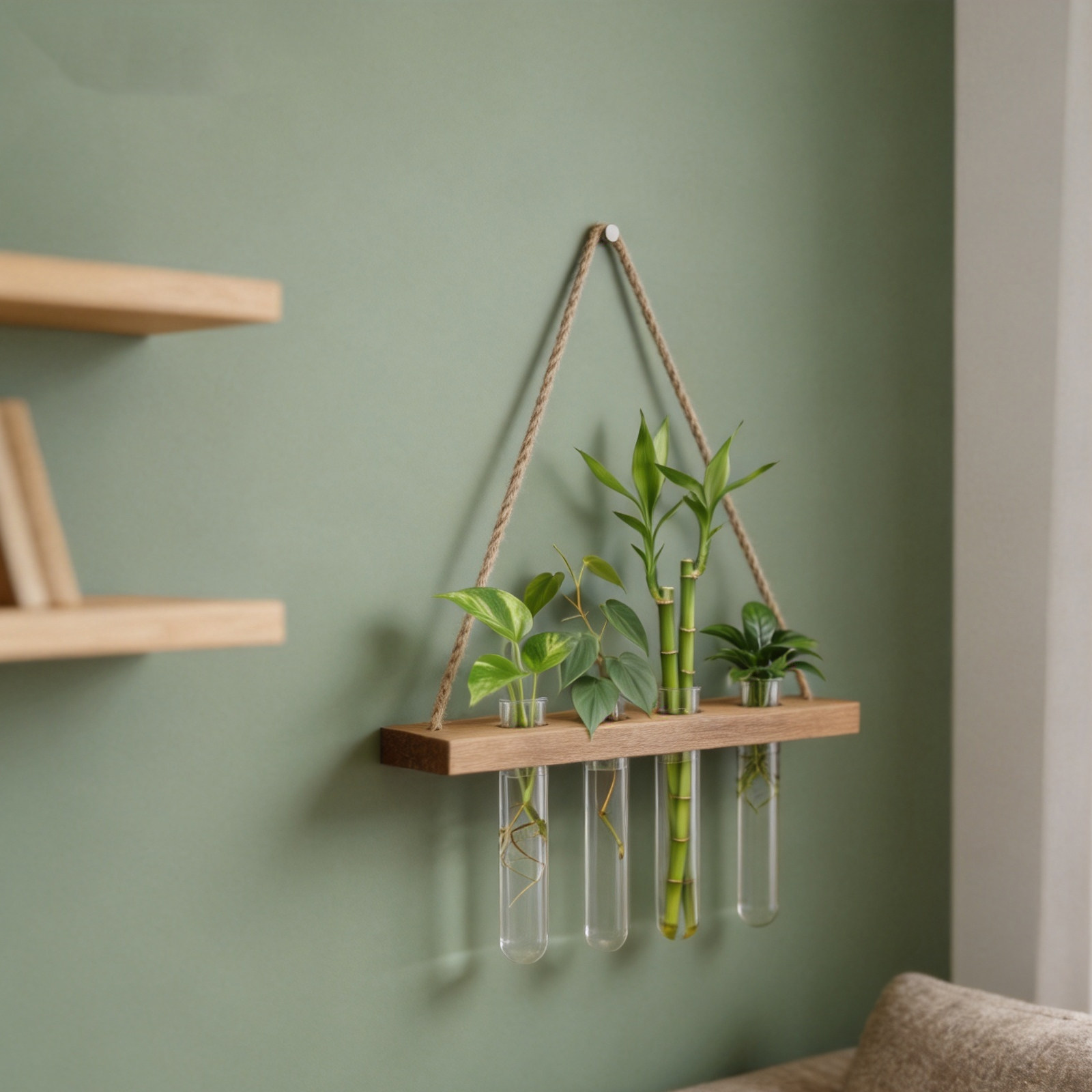 木製ベースの植物育成ステーション、ガラス製試験管型花瓶ホルダ - Propagation Station Vase のレビューと価格